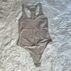 Aritzia Babaton Contour Racerback Bodysuit in Tan